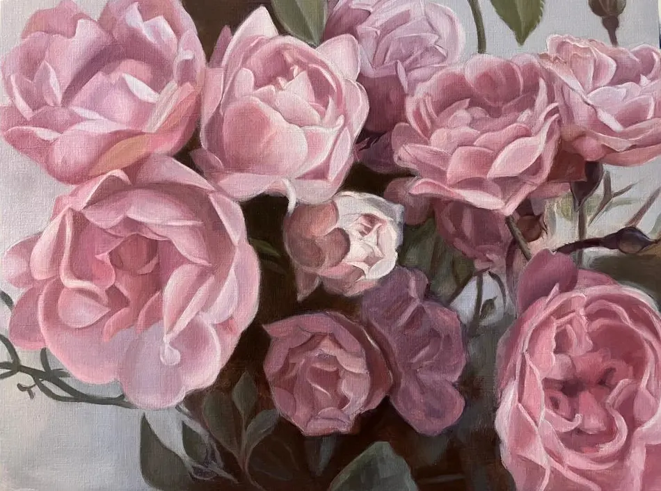 bouquet de roses peinture originale